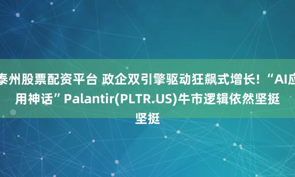 泰州股票配资平台 政企双引擎驱动狂飙式增长! “AI应用神话”Palantir(PLTR.US)牛市逻辑依然坚挺
