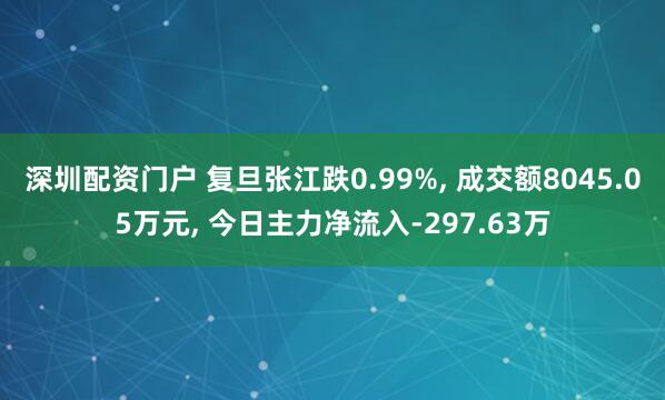 深圳配资门户 复旦张江跌0.99%, 成交额8045.05万元, 今日主力净流入-297.63万